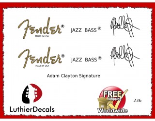Fender Jazz Bass Adam Clayton Guitar Decal 236
